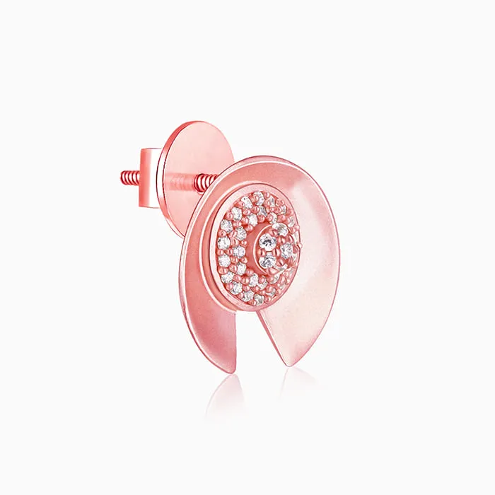 Rose Gold Shimmering Love Stud Earrings Giva