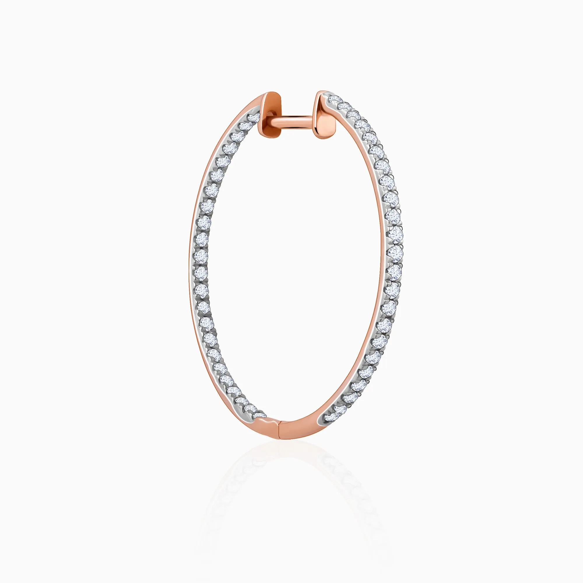 Rose Gold Shine Hoop Diamond Earrings Giva