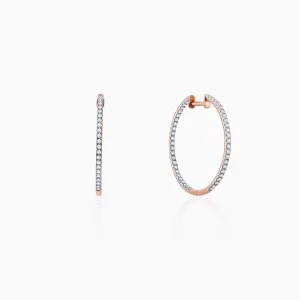 Rose Gold Shine Hoop Diamond Earrings Giva