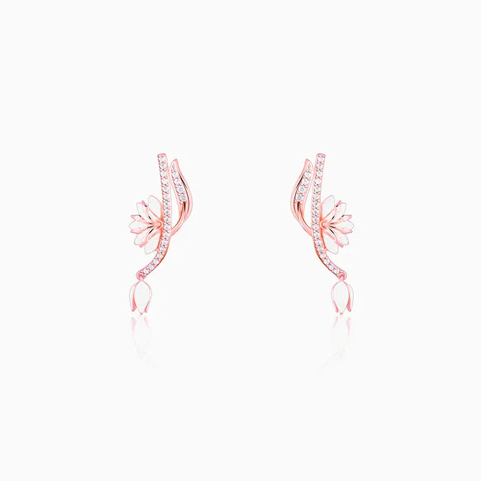 Rose Gold Snowy Safed Musli Earrings Giva
