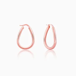 Rose Gold Tapered Hoop Earrings Giva