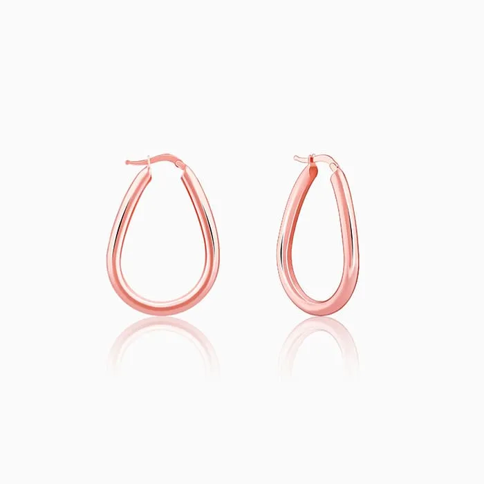 Rose Gold Tapered Hoop Earrings Giva