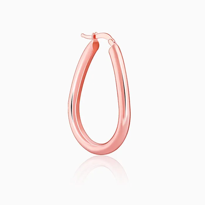 Rose Gold Tapered Hoop Earrings Giva