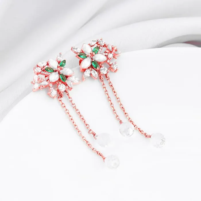 Rose Gold Terrific Trillium Danglers Giva