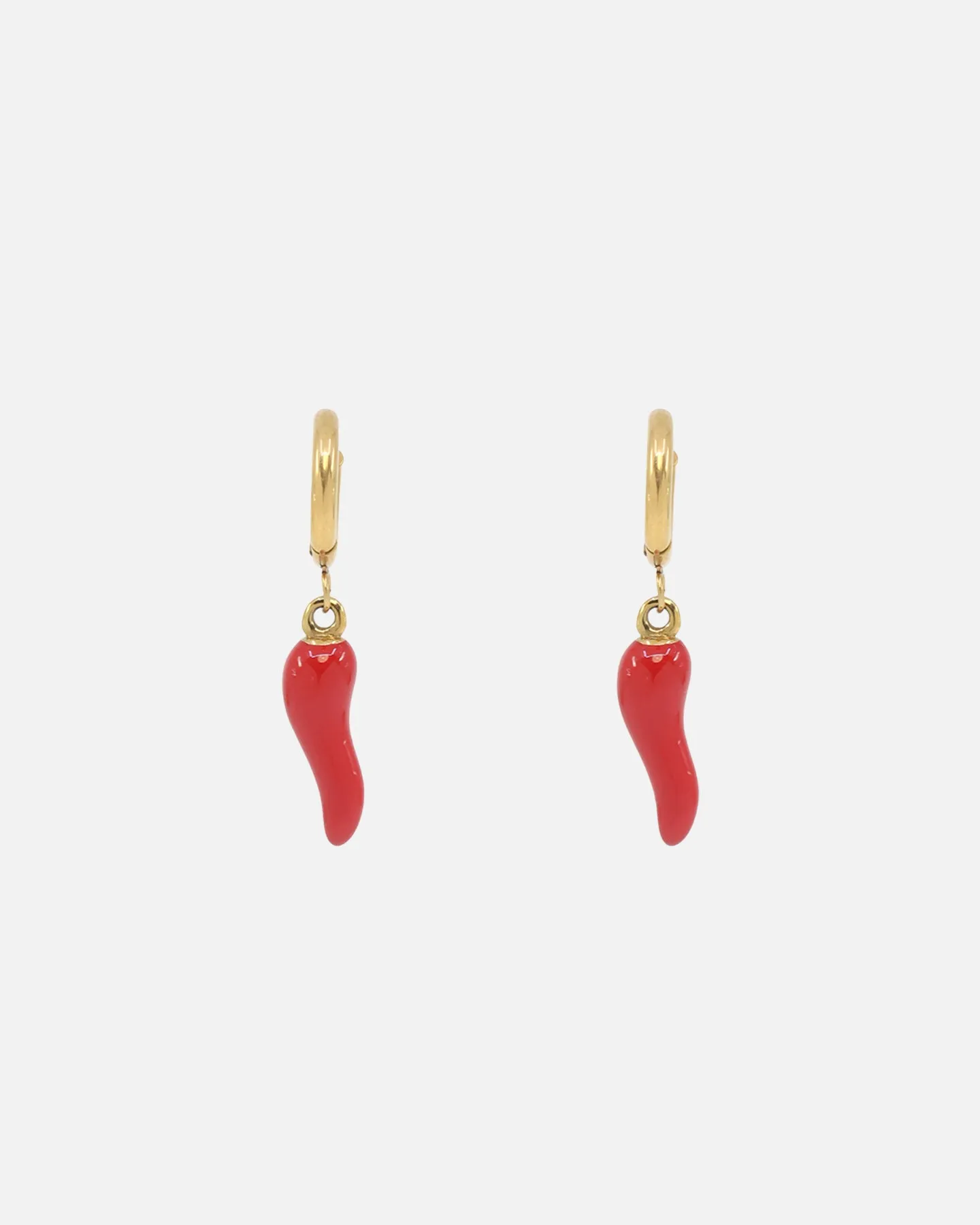 Saint Morta Chilli Hoop Earrings Gold/Red