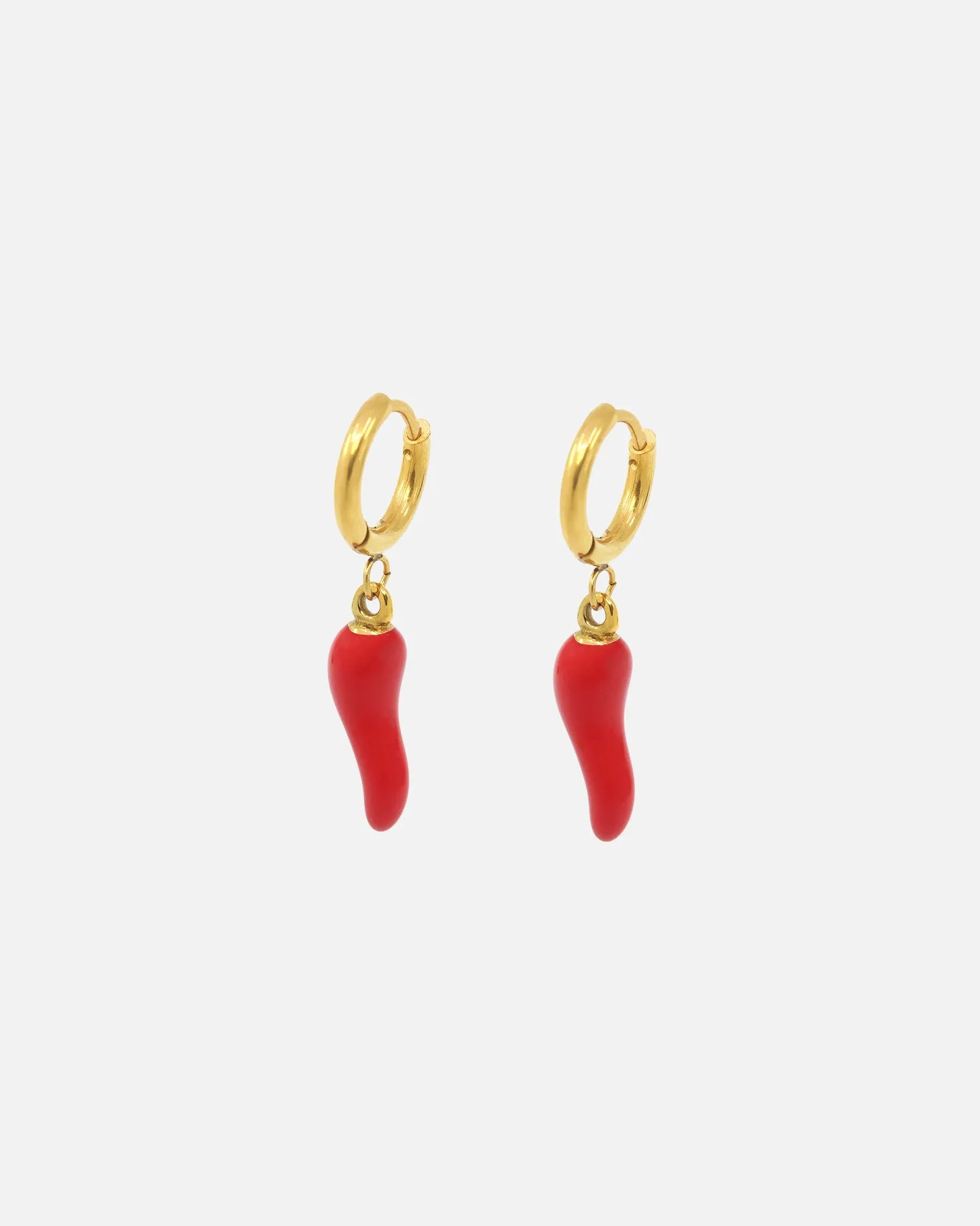 Saint Morta Chilli Hoop Earrings Gold/Red