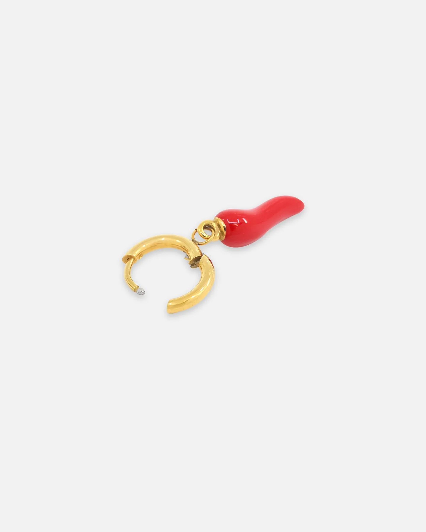 Saint Morta Chilli Hoop Earrings Gold/Red