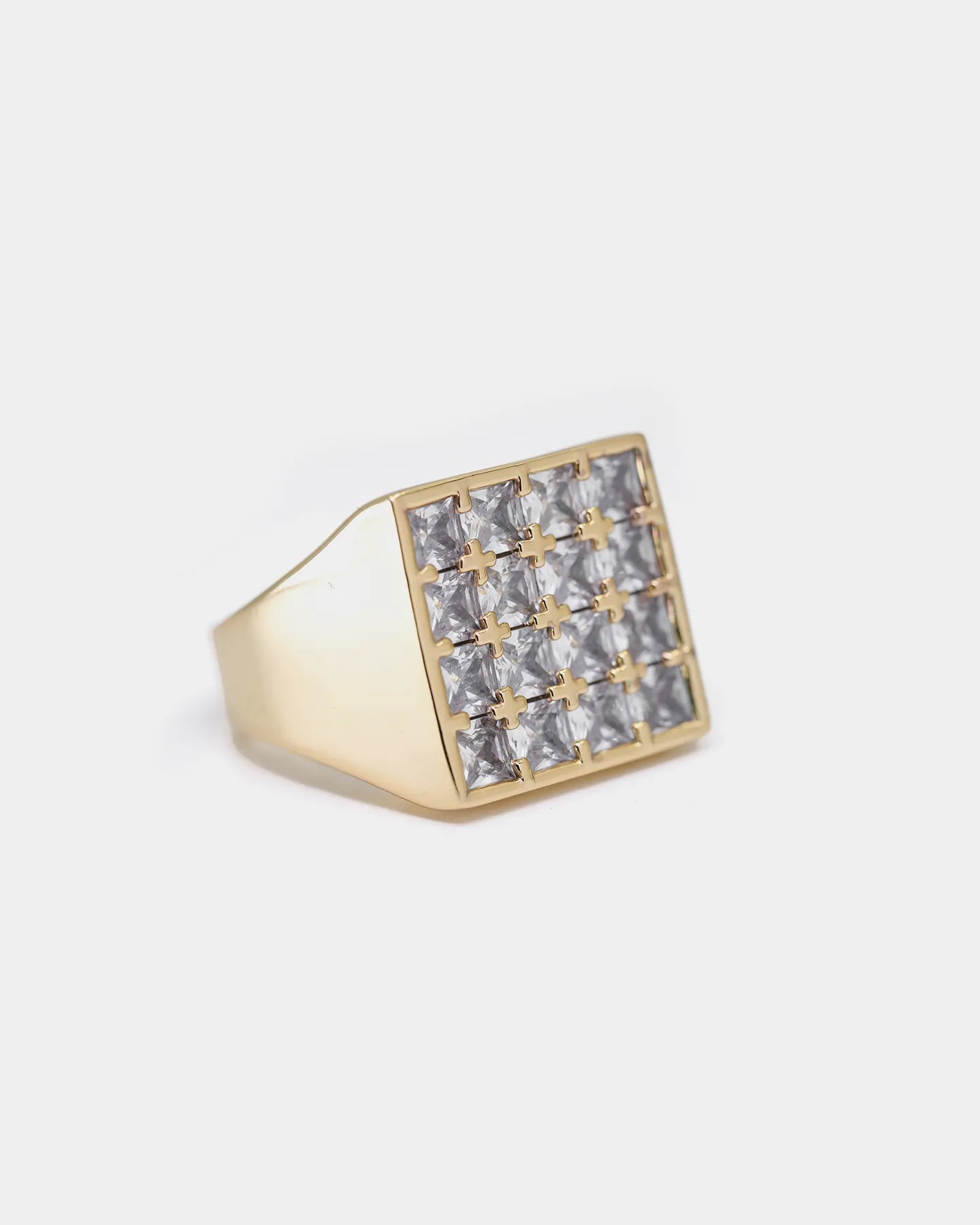 Saint Morta Men's Guardian Ring Iced Gold