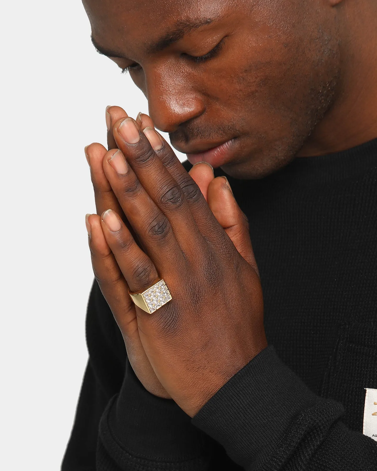 Saint Morta Men's Guardian Ring Iced Gold