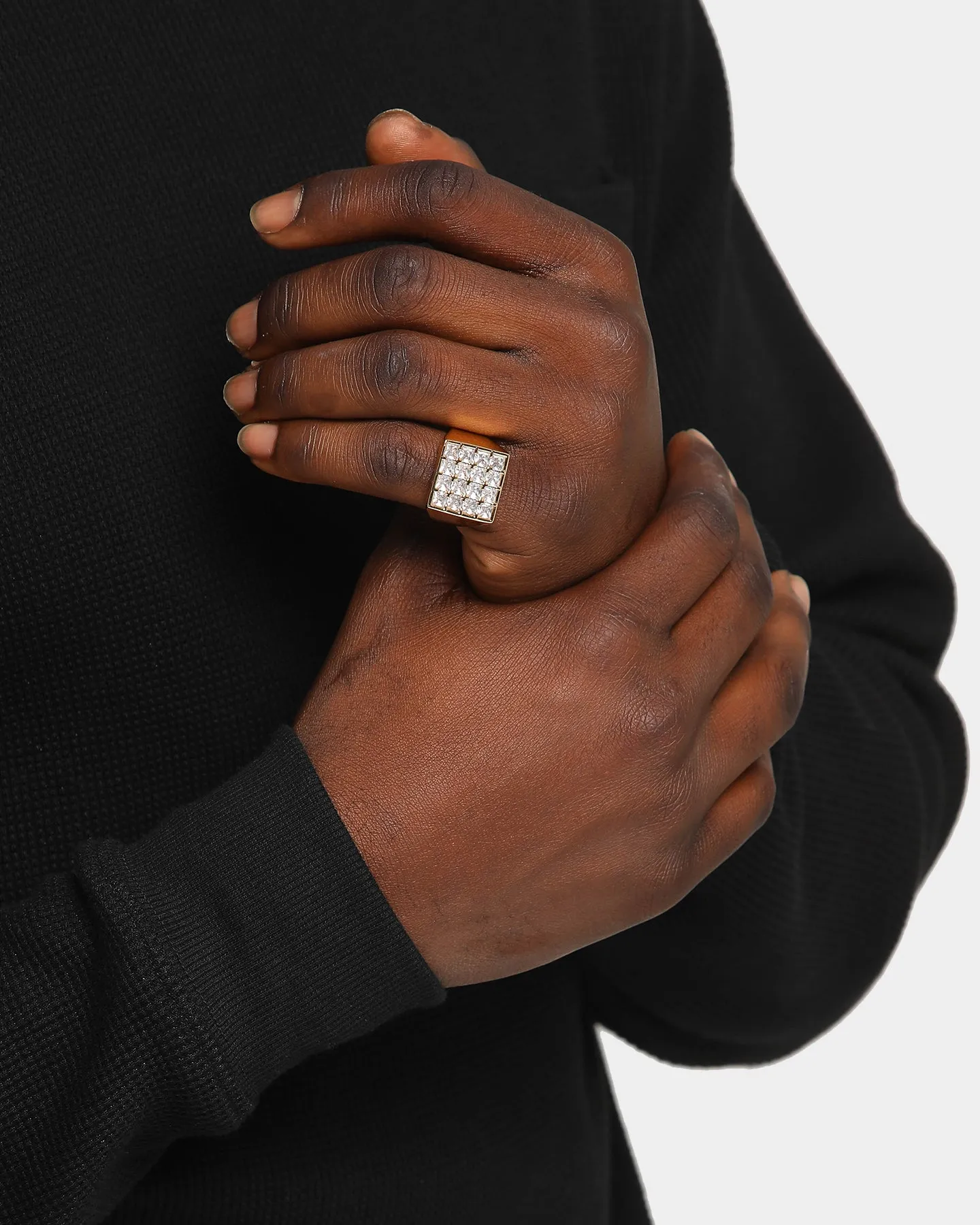 Saint Morta Men's Guardian Ring Iced Gold