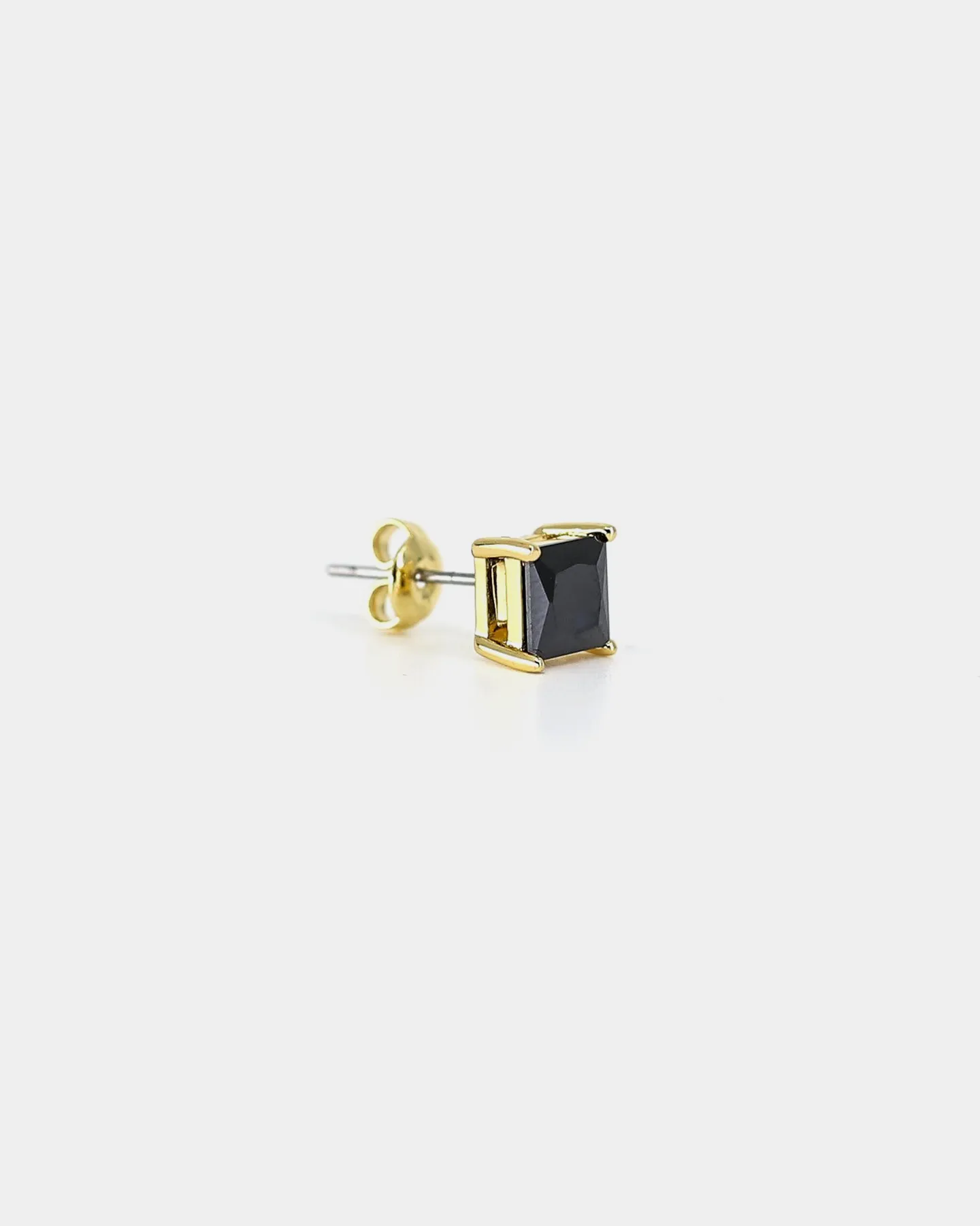 Saint Morta Odin Square Cut Stud Earring Black/Gold
