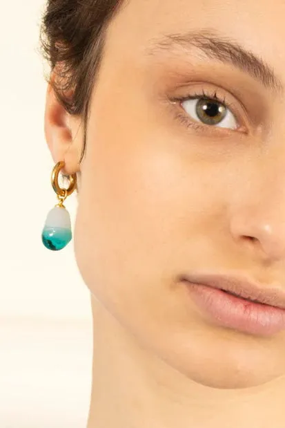 Sandralexandra Glass Pearl Aquamarine Earrings