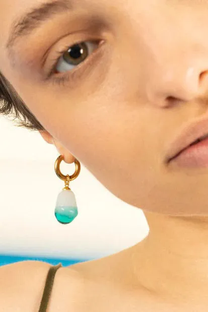 Sandralexandra Glass Pearl Aquamarine Earrings