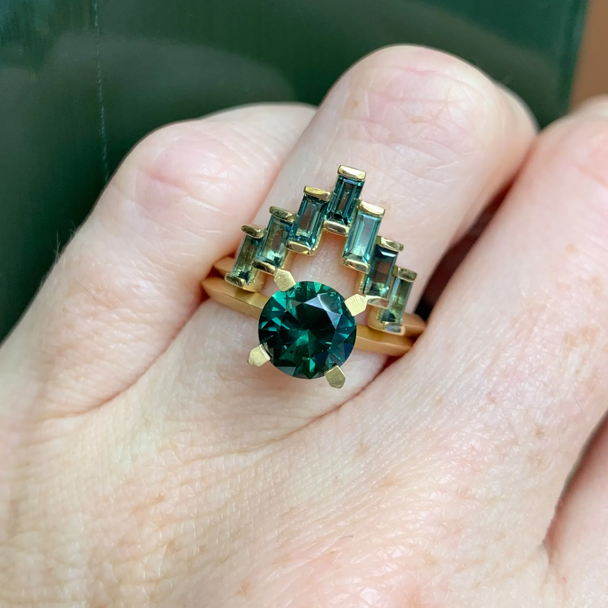 Sapphire Baguette Skyline Ring Pieces of Eight