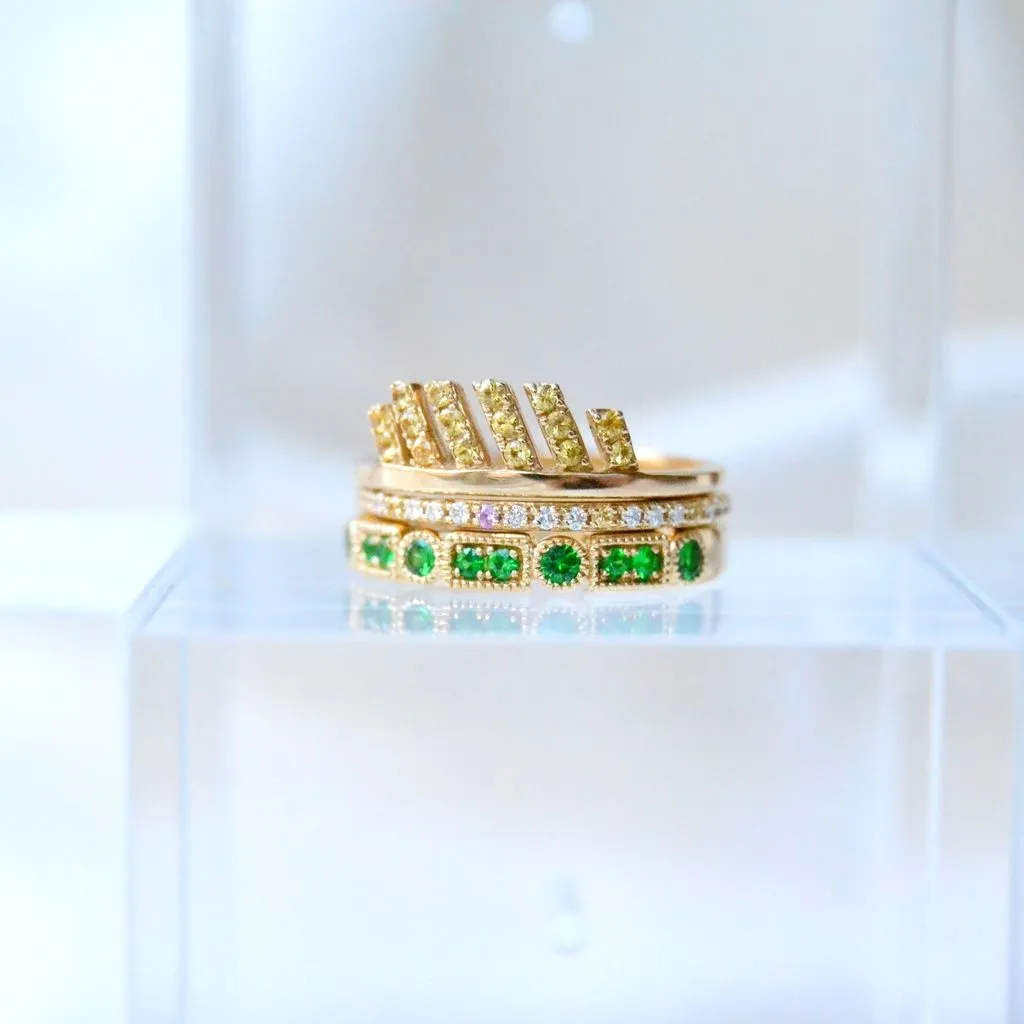 Sarah Lil Mix 14K Gold Ring w. Sapphires & Diamonds