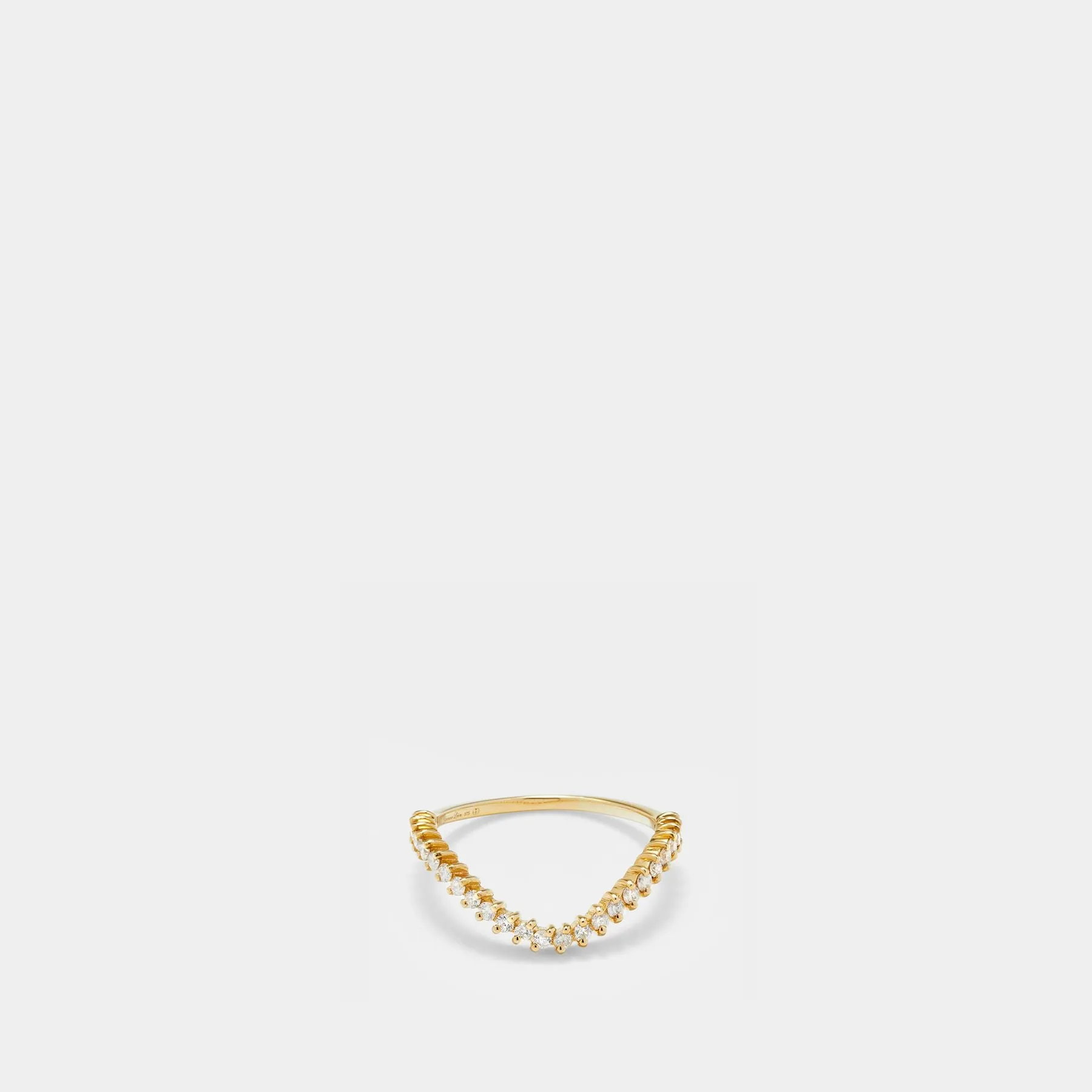 Set Heart Signet Ring & Wave Ring Diamonds in Yellow Gold
