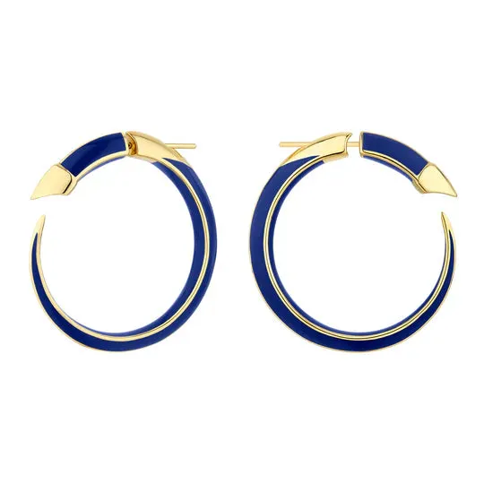Shaun Leane Sabre Solis 18ct Yellow Gold Vermeil Sterling Silver Atlantic Ceramic Hoop Earrings