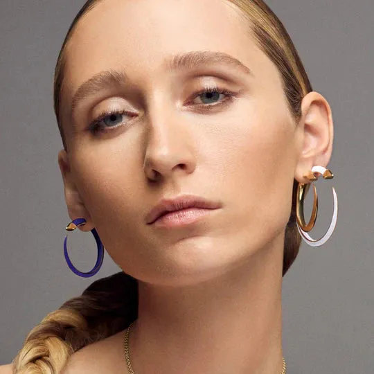 Shaun Leane Sabre Solis 18ct Yellow Gold Vermeil Sterling Silver Atlantic Ceramic Hoop Earrings