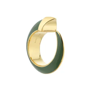 Shaun Leane Sabre Solis 18ct Yellow Gold Vermeil Sterling Silver Leaf Ceramic Ring