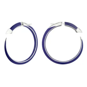 Shaun Leane Sabre Solis Sterling Silver Atlantic Ceramic Large Hoop Earrings