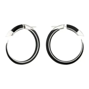 Shaun Leane Sabre Solis Sterling Silver Jet Ceramic Hoop Earrings