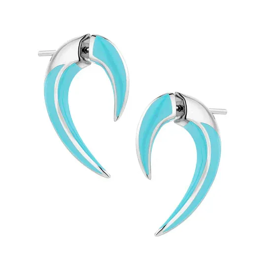 Shaun Leane Sabre Solis Talon Sterling Silver Lagoon Ceramic Earrings