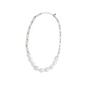 Silver Baroque Pearl Link Choker Pieces of Eight