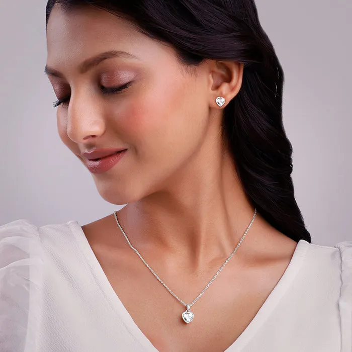 Silver Coeur Set with Link Chain Giva