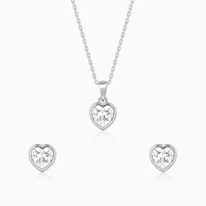 Silver Coeur Set with Link Chain Giva