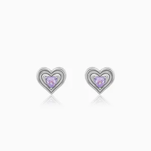 Silver Echo of Love Studs Giva