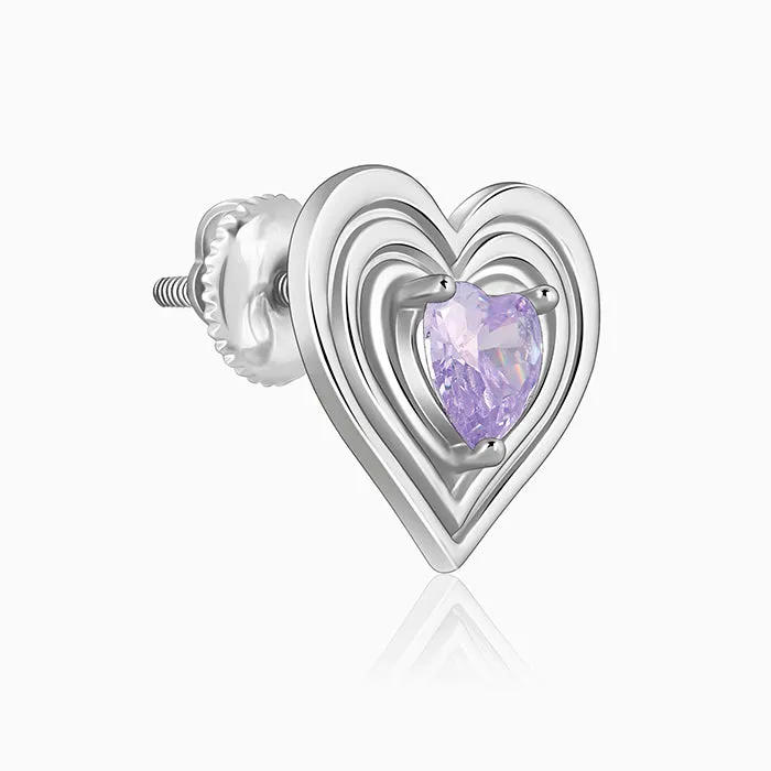 Silver Echo of Love Studs Giva