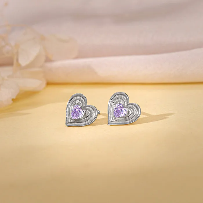 Silver Echo of Love Studs Giva