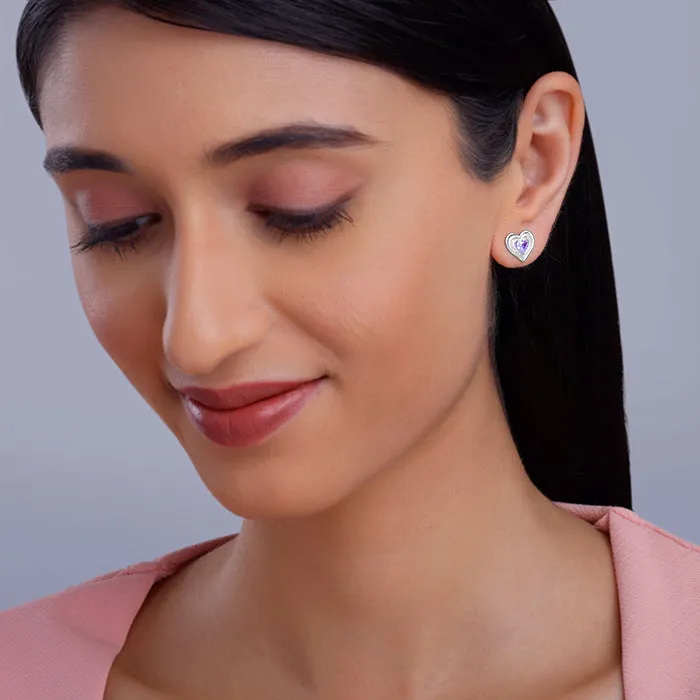 Silver Echo of Love Studs Giva