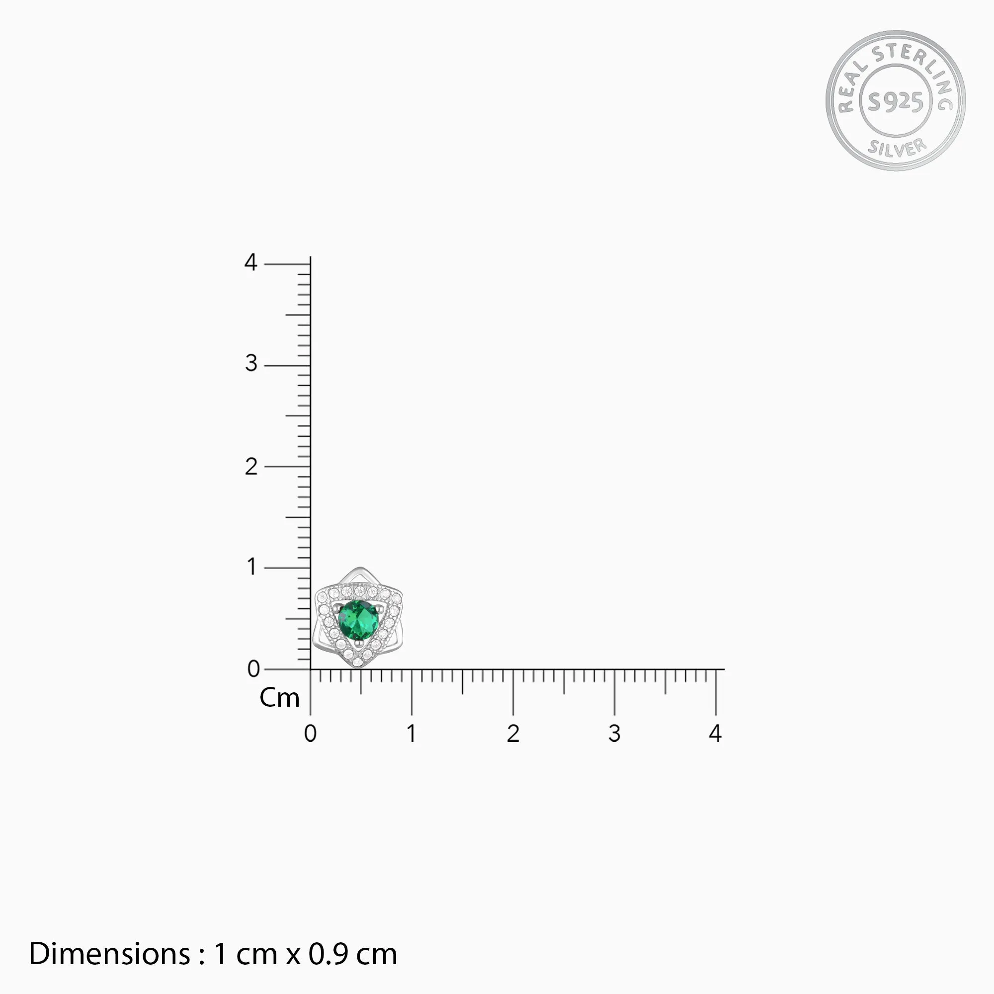 Silver Emerald Green Star Earrings Giva