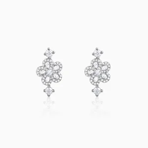 Silver Floral Flush Earrings Giva