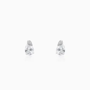 Silver Leafy Teardrop Earrings Giva