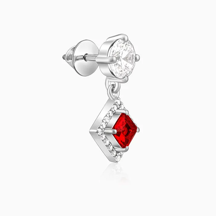 Silver Princess in Red Earrings Giva