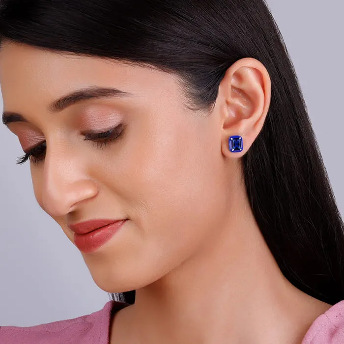 Silver Royal Blue Earrings Giva