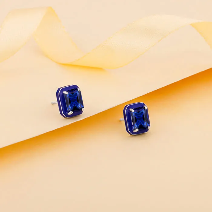 Silver Royal Blue Earrings Giva