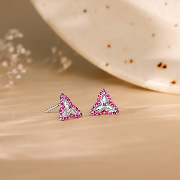 Silver Trillium Trifecta Earrings Giva