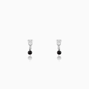 Silver Zirconia Noir Earrings Giva
