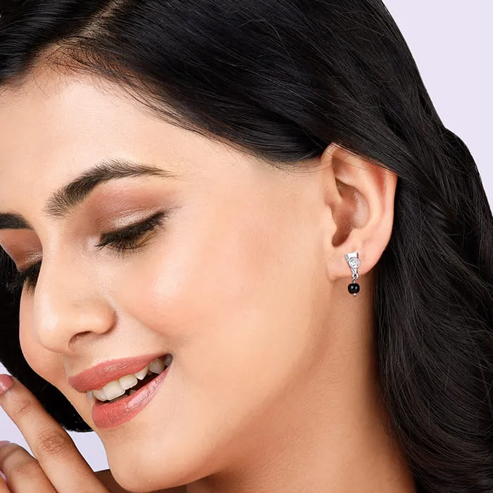 Silver Zirconia Noir Earrings Giva