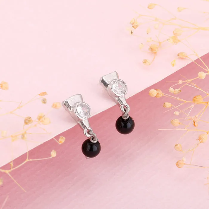 Silver Zirconia Noir Earrings Giva