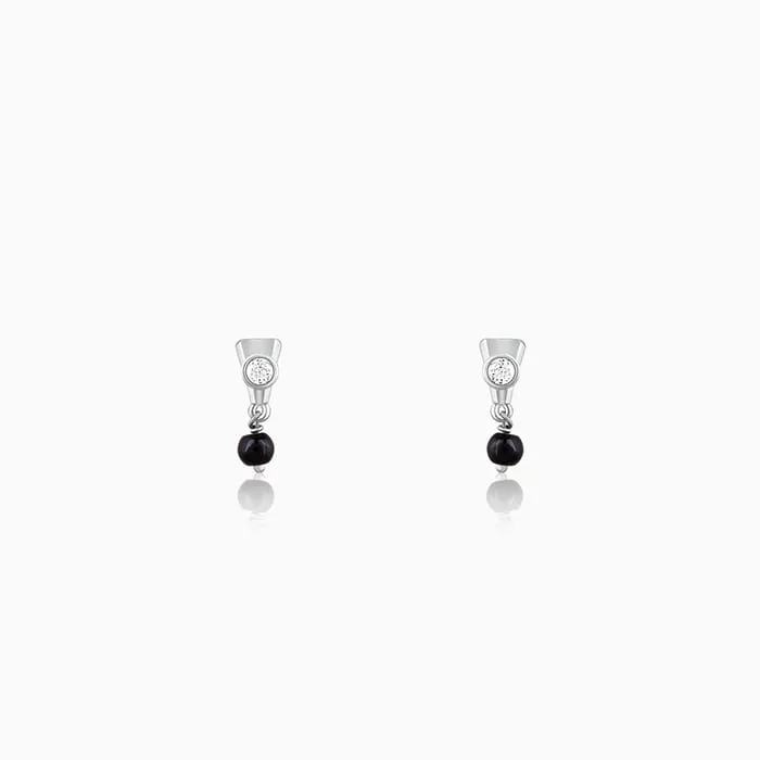 Silver Zirconia Noir Earrings Giva