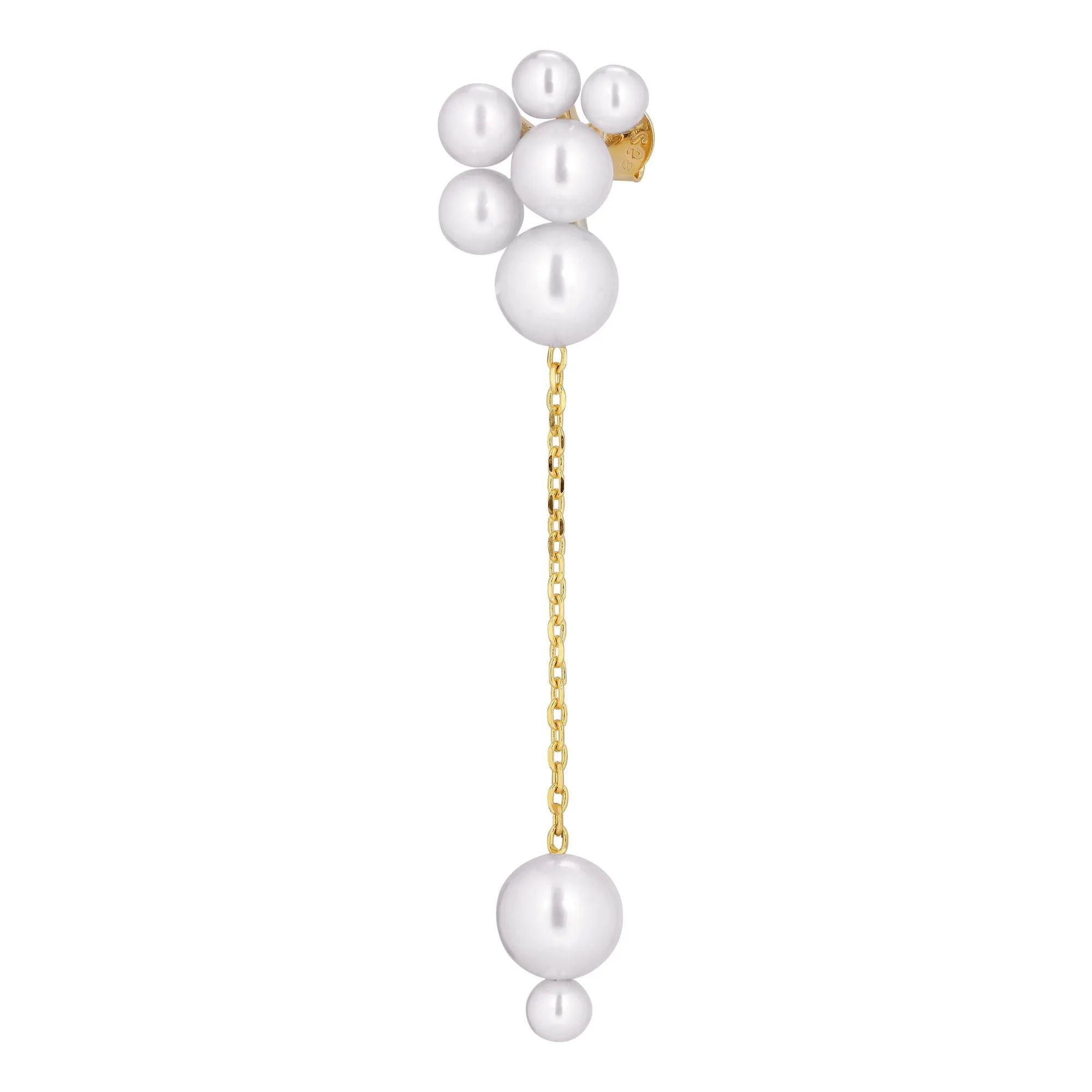 Sirene 18K Gold Plated Stud w. White Pearls