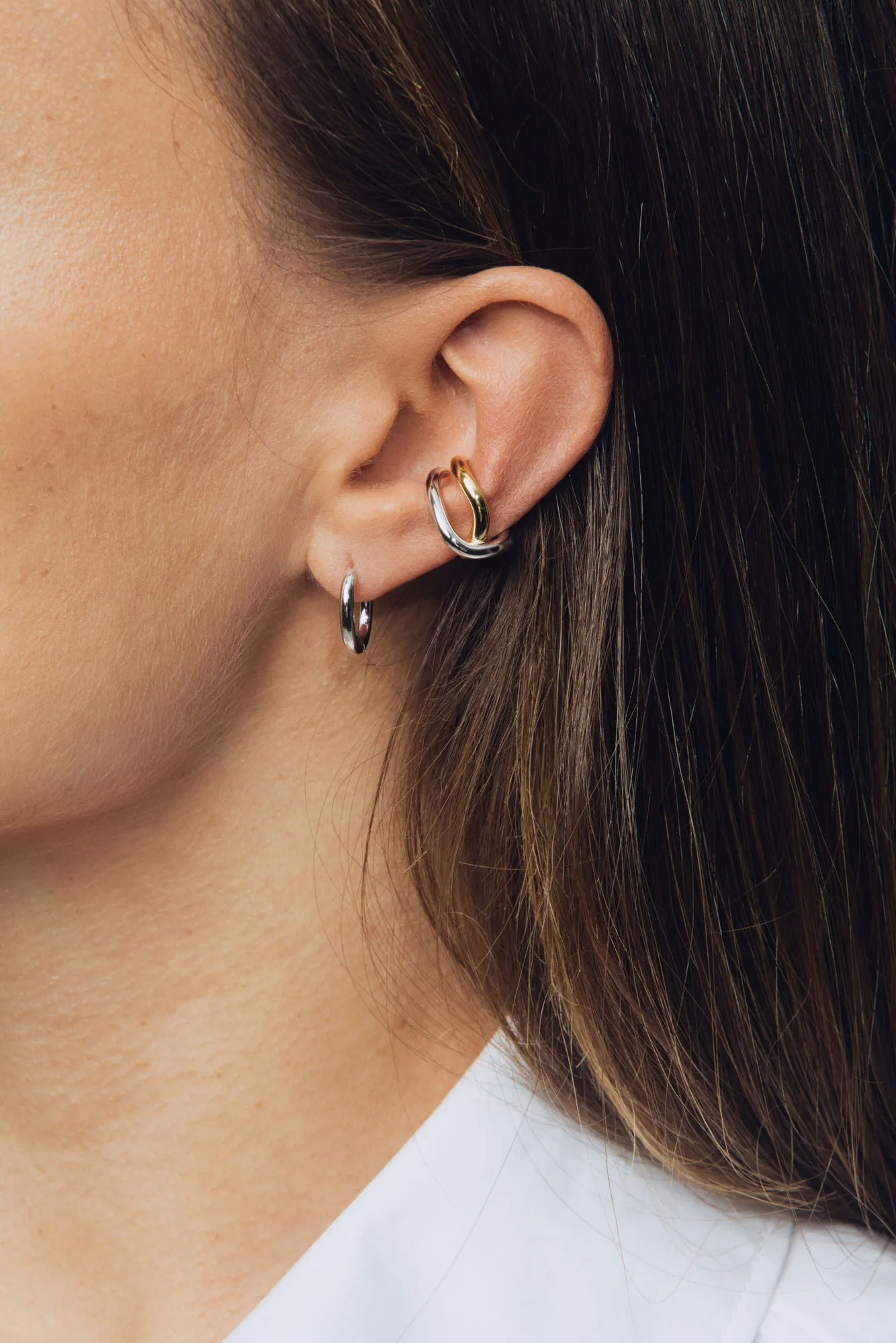 Slim Tiny Silver Hoops