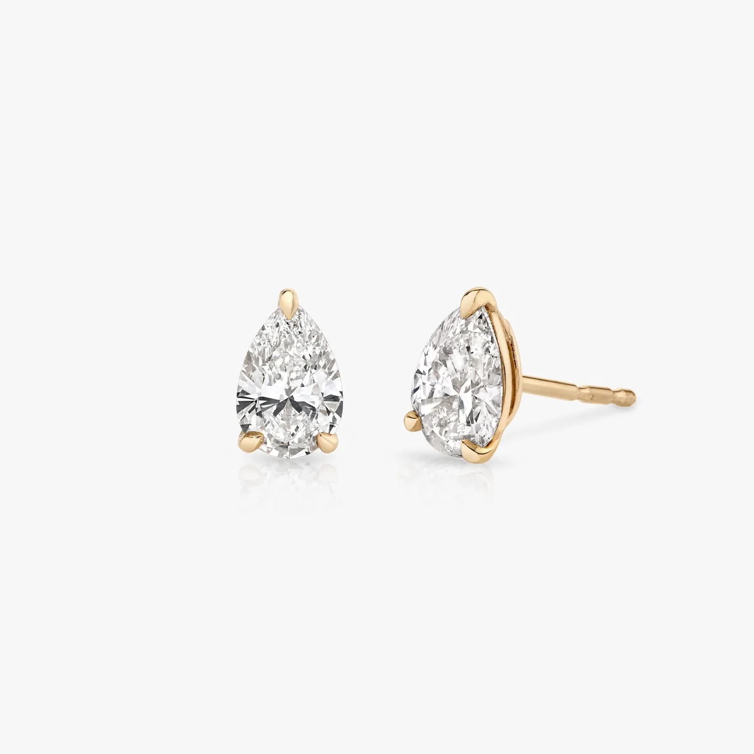 Solitaire Pear 14K Whitegold Studs w. Lab-Grown Diamonds