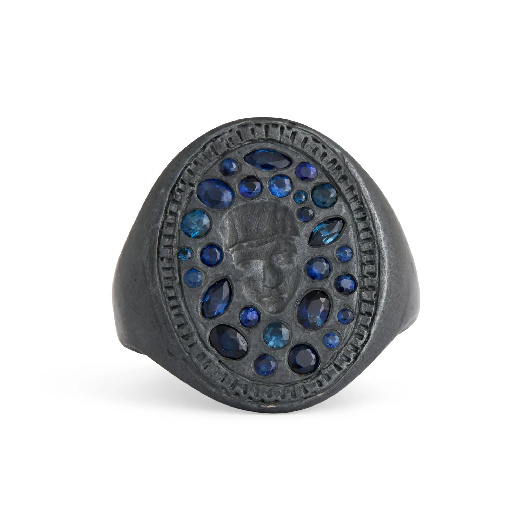 St Catherine Sapphire Signet Ring Pieces of Eight