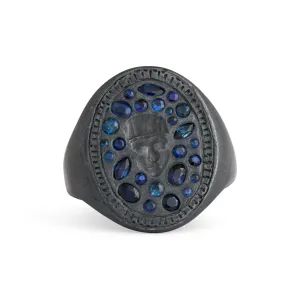 St Catherine Sapphire Signet Ring Pieces of Eight