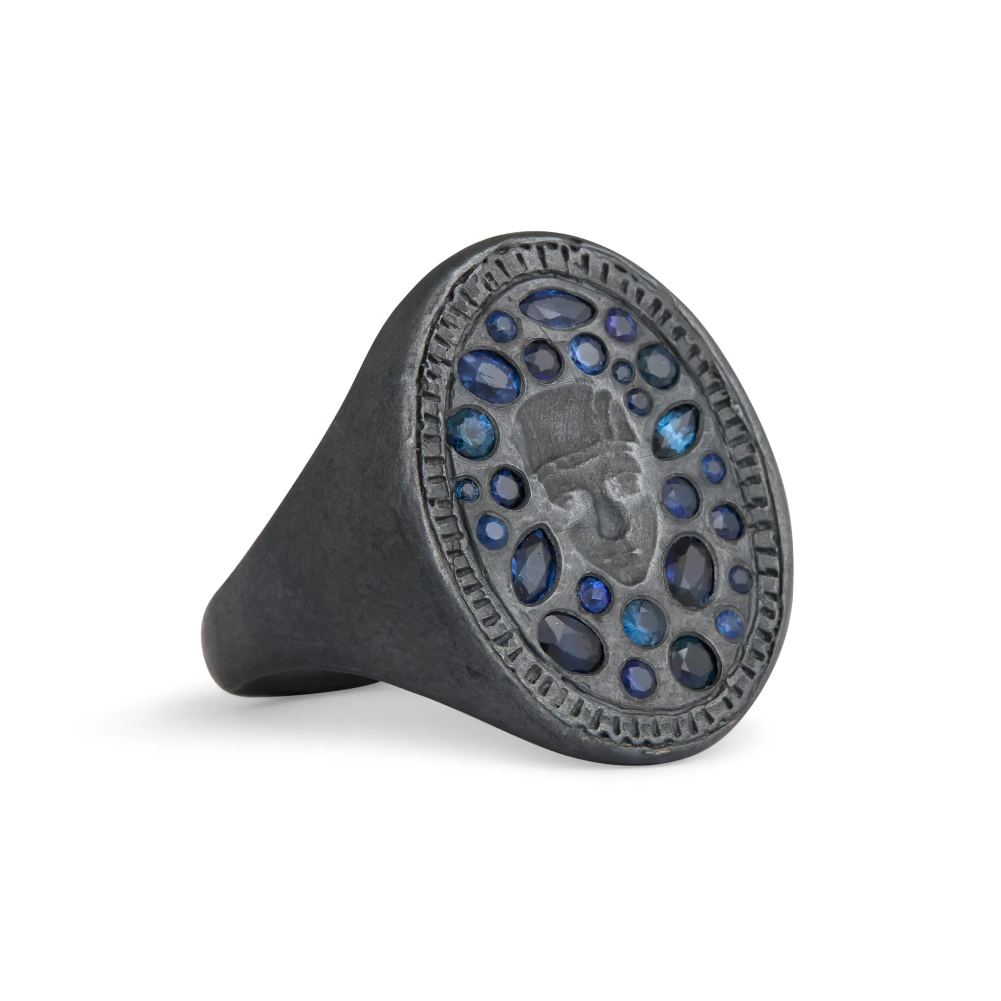 St Catherine Sapphire Signet Ring Pieces of Eight